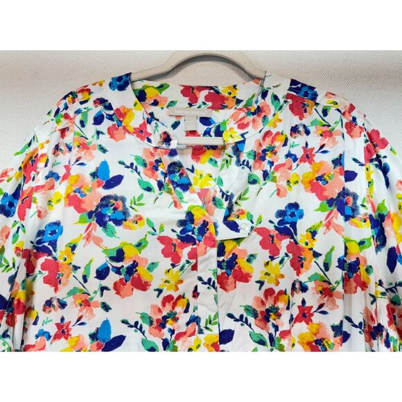 Woman Within Womens Tunic Blouse Top Size 2X Multicolor Floral Loose Fit Boho - Picture 5 of 14